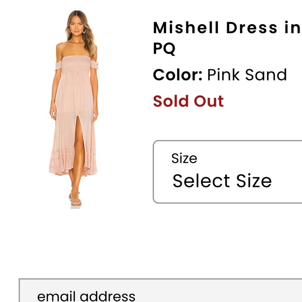 Revolve Mishell Dress pink sand NWOT